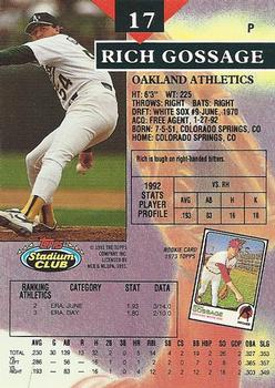 Rich Gossage  baseball card collectible - Main Image 2