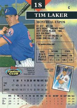 Tim Laker  baseball card collectible - Main Image 2