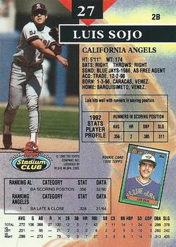Luis Sojo  baseball card collectible - Main Image 2