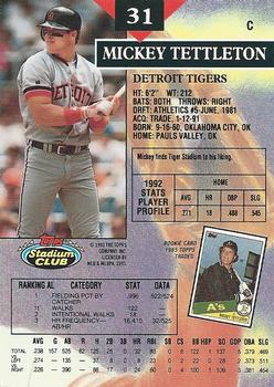 Mickey Tettleton  baseball card collectible - Main Image 2