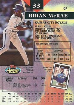 Brian McRae  baseball card collectible - Main Image 2