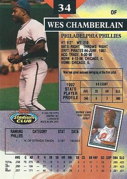 Wes Chamberlain  baseball card collectible - Main Image 2