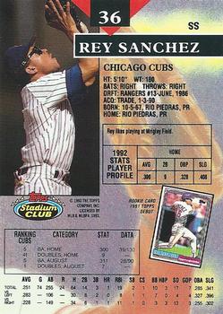 Rey Sanchez  baseball card collectible - Main Image 2