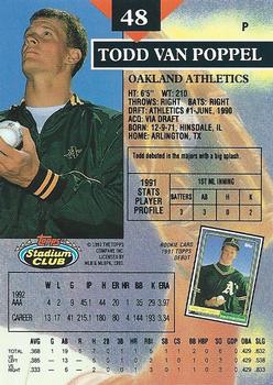 Todd Van Poppel  baseball card collectible - Main Image 2