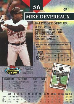 Mike Devereaux  baseball card collectible - Main Image 2