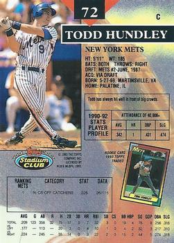 Todd Hundley  baseball card collectible - Main Image 2