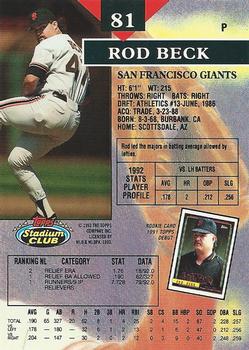 Rod Beck  baseball card collectible - Main Image 2