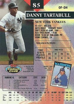 Danny Tartabull  baseball card collectible - Main Image 2