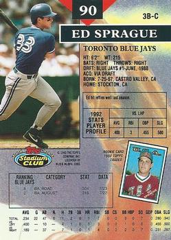 Ed Sprague  baseball card collectible - Main Image 2