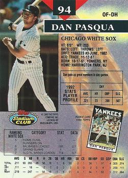 Dan Pasqua  baseball card collectible - Main Image 2