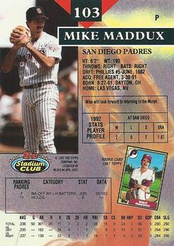 Mike Maddux  baseball card collectible - Main Image 2