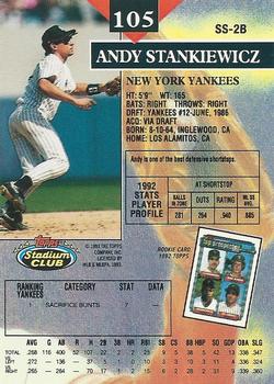 Andy Stankiewicz  baseball card collectible - Main Image 2
