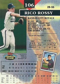 Rico Rossy  baseball card collectible - Main Image 2