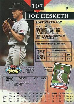 Joe Hesketh  baseball card collectible - Main Image 2