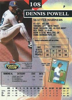 Dennis Powell  baseball card collectible - Main Image 2
