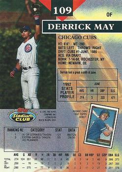 Derrick May  baseball card collectible - Main Image 2