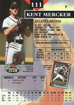 Kent Mercker  baseball card collectible - Main Image 2