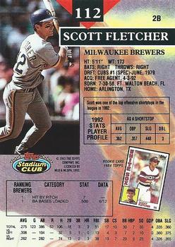 Scott Fletcher  baseball card collectible - Main Image 2