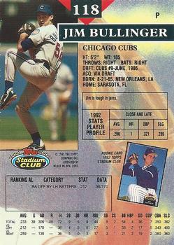 Jim Bullinger  baseball card collectible - Main Image 2