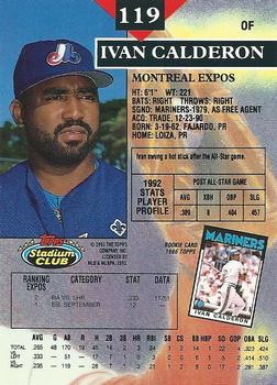 Ivan Calderon  baseball card collectible - Main Image 2