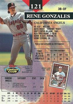 Rene Gonzales  baseball card collectible - Main Image 2
