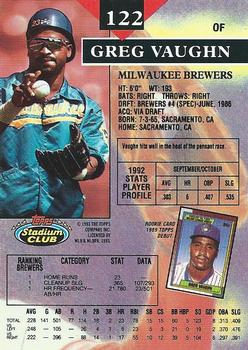 Greg Vaughn  baseball card collectible - Main Image 2