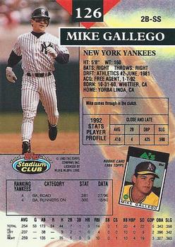Mike Gallego  baseball card collectible - Main Image 2