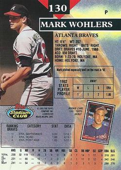 Mark Wohlers  baseball card collectible - Main Image 2