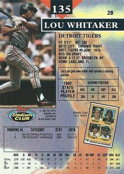 Lou Whitaker  baseball card collectible - Main Image 2