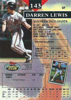 Darren Lewis  baseball card collectible - Main Image 2