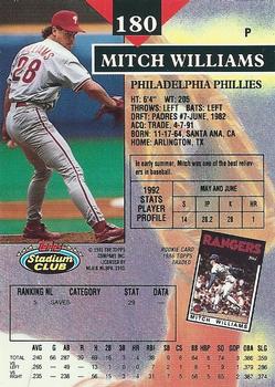 Mitch Williams  baseball card collectible - Main Image 2