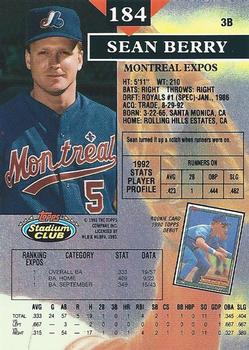 Sean Berry  baseball card collectible - Main Image 2