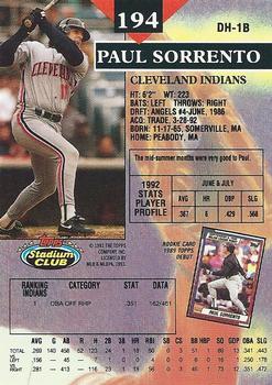 Paul Sorrento  baseball card collectible - Main Image 2