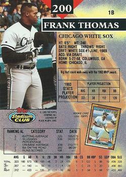 Frank Thomas  baseball card collectible - Main Image 2