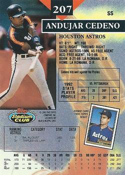 Andujar Cedeno  baseball card collectible - Main Image 2