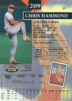 Chris Hammond  baseball card collectible - Main Image 2