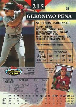 Geronimo Pena  baseball card collectible - Main Image 2
