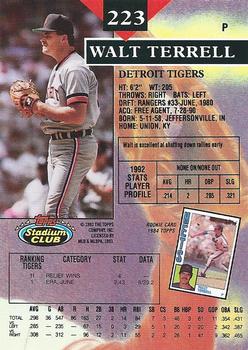 Walt Terrell  baseball card collectible - Main Image 2