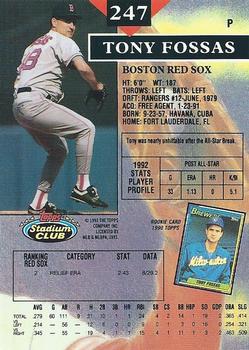 Tony Fossas  baseball card collectible - Main Image 2