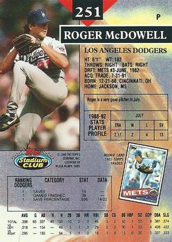 Roger McDowell  baseball card collectible - Main Image 2