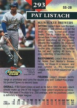 Pat Listach  baseball card collectible - Main Image 2