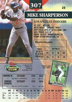 Mike Sharperson  baseball card collectible - Main Image 2