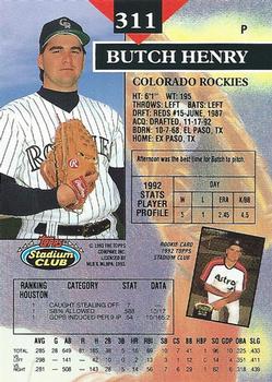 Butch Henry  baseball card collectible - Main Image 2
