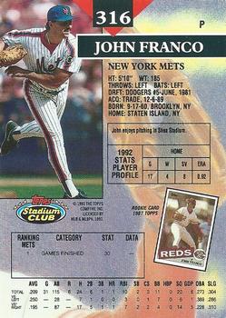 John Franco  baseball card collectible - Main Image 2