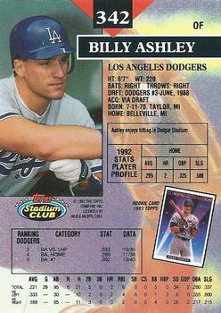Billy Ashley  baseball card collectible - Main Image 2
