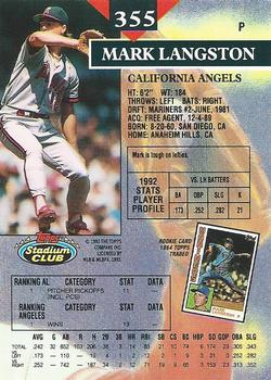 Mark Langston  baseball card collectible - Main Image 2
