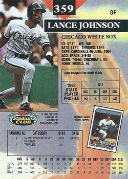 Lance Johnson  baseball card collectible - Main Image 2
