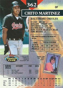 Chito Martinez  baseball card collectible - Main Image 2