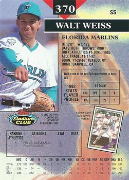 Walt Weiss  baseball card collectible - Main Image 2