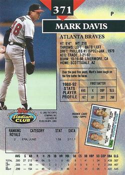 Mark Davis  baseball card collectible - Main Image 2